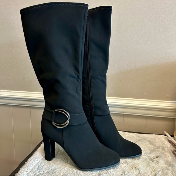Black Knee-High Boots Impo Sz 10 NWOT - Picture 1 of 11